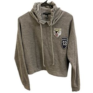 Forever 21 Grey Crop Hoodie Sz M